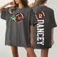 thumbnail image 4 of Tops Cortos para las Mujeres, Doble Cara Impreso Cuello Redondo Gota Hombro Camiseta, Top Estirable Casual, 4 of 5