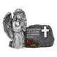 thumbnail image 5 of Estatua solar de ángel para jardín, decoración exterior, decoración de cementerio, figura de ángel para tumba, con luz para jardines. Plata, 5 of 8