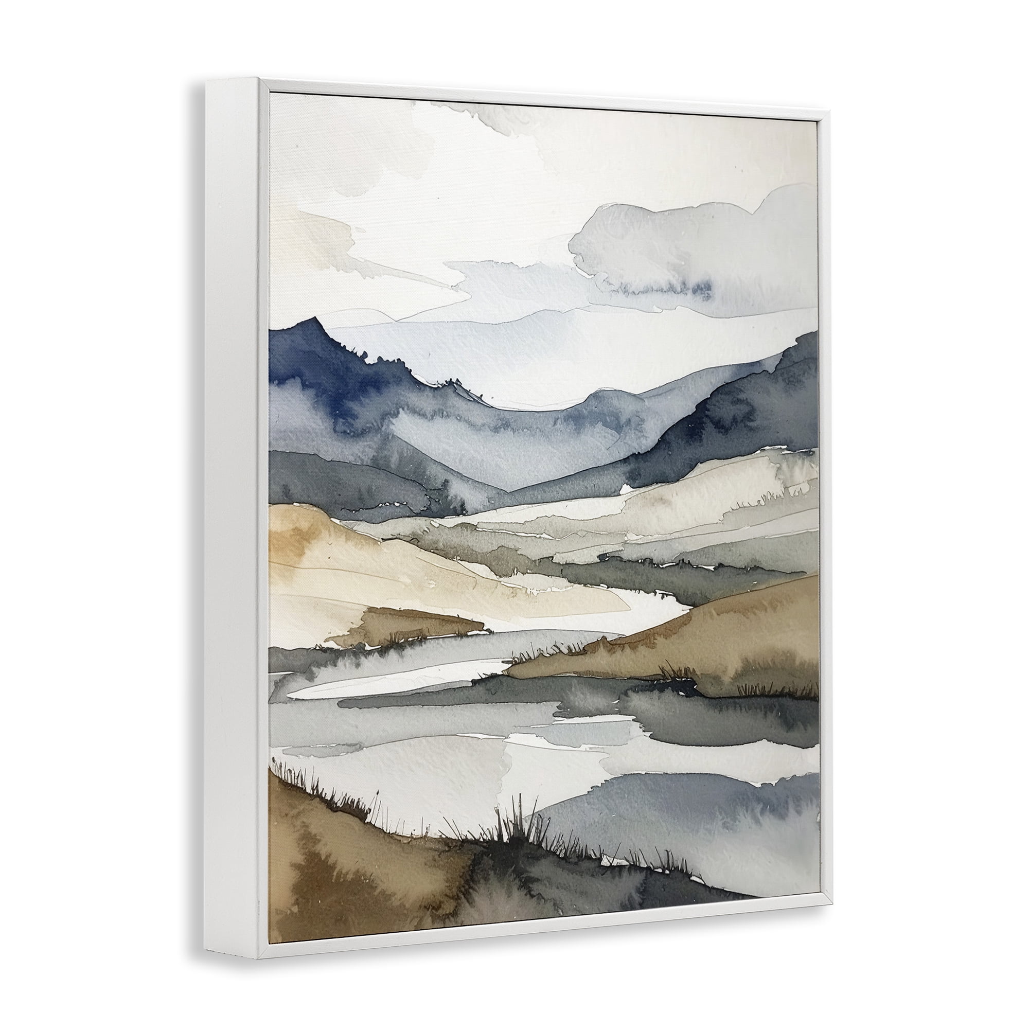 Stupell Industries Flow Of Water River White Framed Giclee Art, design by Alonza Saunders