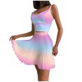 thumbnail image 1 of Mujeres Casual Verano Cuello Redondo Sin Mangas Tops Y Falda Conjunto De Dos Piezas Traje Wmkox8yi  bvn3530, 1 of 9
