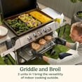 thumbnail image 4 of Cuisinart 28” Outdoor Griddler and Broiler Combo, 2-in-1 Carbon Steel Flat-Top Grill and Broiler with Hood, Adjustable Rack, Wheels, Side Tables, Large Cooking Area for BBQs, Outdoor Griddle Station, 4 of 12