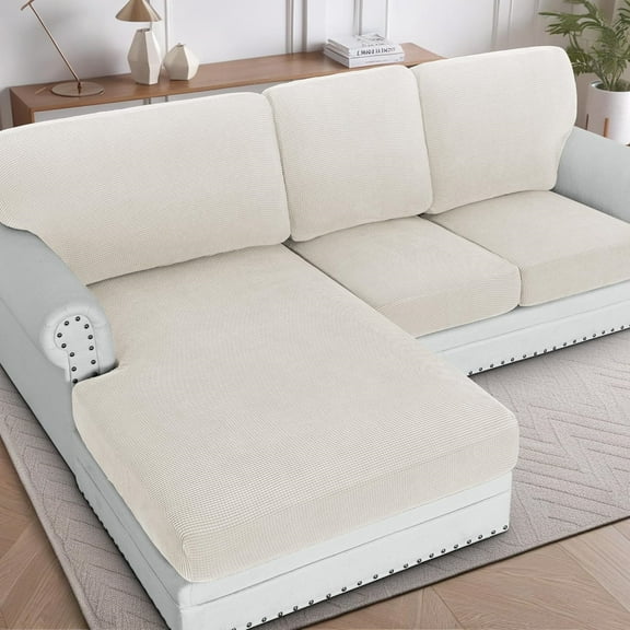 Sectional Couch Covers 6 Pieces Stretch Sofa Covers for Sectional Sofa Set Separate L Shaped Couch Cover for Both Left/Right Couch