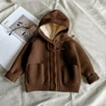 thumbnail image 3 of RXMEKW Childrens Solid Color Knitted Cardigan Sweater Versatile for Spring And Winter with a Hooded Hood, 3 of 6