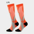 thumbnail image 2 of Chaussettes de Soccer Confortables Respirantes Anti-Humidité Bas de Soccer Tube Moyen Extensible Sport Extérieur Escalade Randonnée Orange Orange>L/TG, 2 of 8