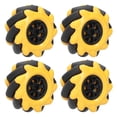 thumbnail image 2 of Robot Wheel, Rubber ABS Mecanum Wheel Yellow And Black With High Gripping Ability For Robot For Engineer 1 Pair,2 Pairs, 2 of 8