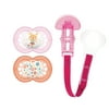 MAM Pearl Pacifier and Clip Value Pack, 16+ Months, Girl, 3 Pack