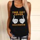 thumbnail image 2 of Camiseta sin mangas de Halloween para mujer, camiseta sin mangas con estampado gráfico divertido de playa de verano para adultos, blusa Fridja  gh490, 2 of 9