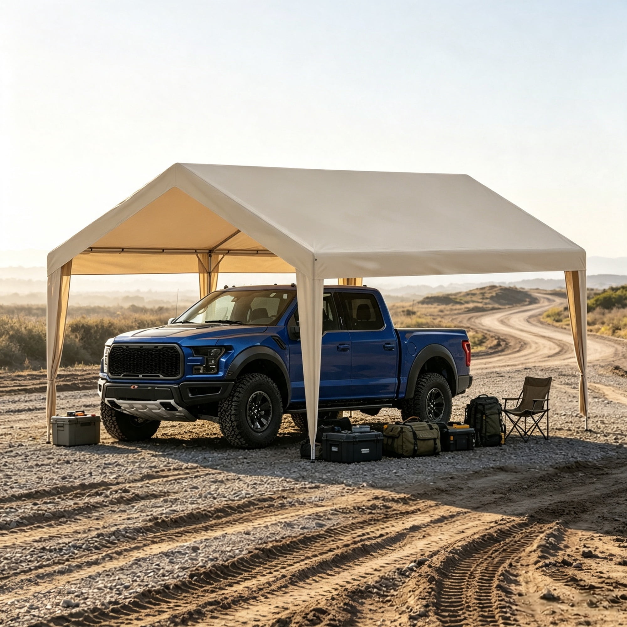 10 x 20 ft Carport Replacement Canopy Cover, Heavy-Duty Waterproof Garage Top Tarp with Ball Bungees (Only Top Cover, Frame Not Include)