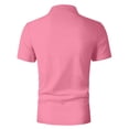 thumbnail image 4 of Mens Polo Shirts Short Sleeve Color Block Lapel Collar Button Pullover Tops Moisture Wicking Regular Fit Golf T-Shirts Breathable Summer Blouses Shirt Tees Casual Work Sports Pink XXL, 4 of 7