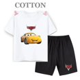 thumbnail image 3 of Conjunto de camiseta y pantalones cortos de verano para niños, camiseta de algodón de manga corta con dibujos de coches y pantalones, conjunto de 2 piezas, ropa para niñas y niños, conjunto para bebés, 3 of 5