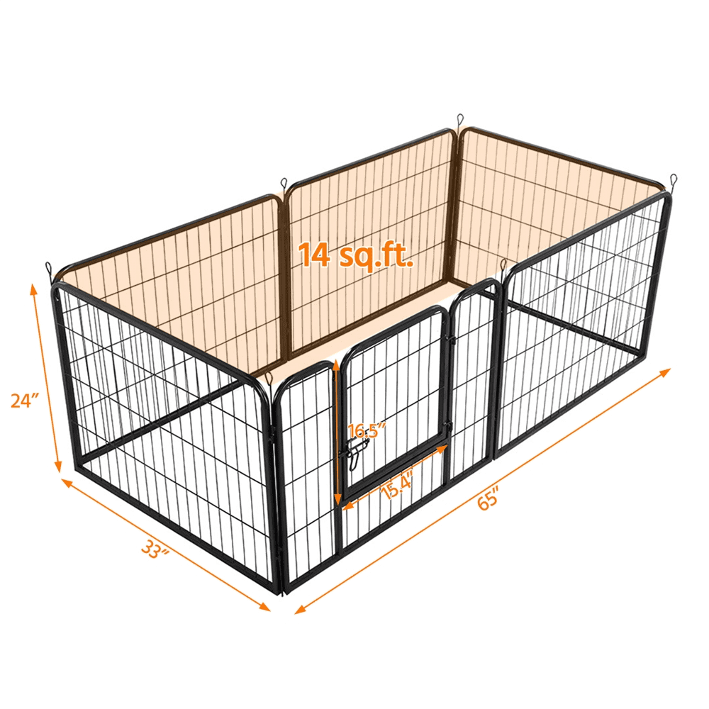 Renwick 6 Panels 24" Heavy Duty Dog Playpen, Black