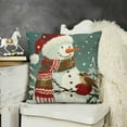 thumbnail image 3 of SHANXI Christmas Decorative Pillowcase - Reindeer, Santa Claus, Snowman and Xmas Tree Design for Sofa and Couch, Winter Holiday Home Decor 22x22in, 3 of 6