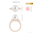 thumbnail image 5 of Angara South Sea Cultured Pearl Three Stone Ring with Diamonds in 14K Rose Gold for Women | June Birthstone Jewelry for Her, 5 of 8
