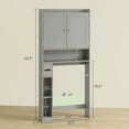 thumbnail image 7 of Resenkos Modern Over-The-Toilet Storage Cabinet with 2 Doors and Built-In Toilet Paper Holder, Gray, 7 of 7