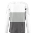 thumbnail image 5 of WREESH Womens Fashion T-Shirts Color Block Casual Round-Neck Lace Hollow Out Long Sleeve Pullover Slimming Blouse T-Shirt Tops Gray, 5 of 5
