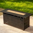 thumbnail image 3 of SUMMIT LIVING 56" Rectangular Propane Fire Pit Table, 50,000 BTU Gas Fire Pit with Lid and Blue Fire Glass, Black, 3 of 10