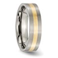 thumbnail image 4 of Titanium 14k Gold Inlay 6mm Wedding Band Ring Man Precious Metal   For Dad Mens  For Him, 4 of 11