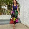 thumbnail image 3 of Wet Paint Retro Color Splash Dress Fashion Boho Beach Long Dresses Female Party Printed Maxi Dress, 3 of 9
