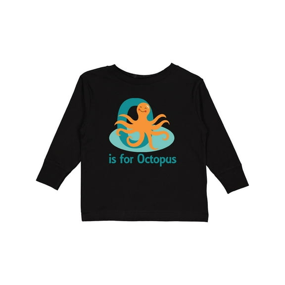 Inktastic O is for Octopus Monogram Boys or Girls Long Sleeve Toddler T-Shirt