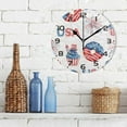 thumbnail image 3 of SKYSONIC Independence Day Wall Clock 10 Inch Silent Non Ticking Round Clock Oil Painting Clock Easy to Read Clock for Living Room Bedroom Bathroom Home Decor, 3 of 7