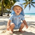 thumbnail image 5 of Baby Girl Swimsuit One Piece Fruit Printed Long Sleeve Rash Guard with Hat Toddler Beach Bathing Suit Long Sleeve Piece Swimsuit With Hat Baby Toddler, 5 of 6