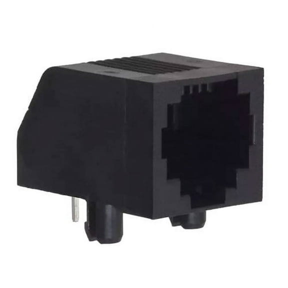 555165-5 Connector RJ-11 F (2 pin) 6 POS 2.54mm Solder RA Thru-Hole 6 Terminal 1 Port Tray Cat 3