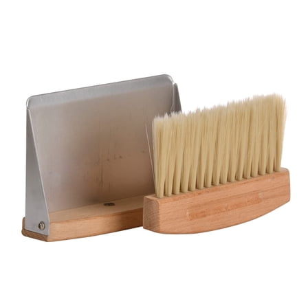 Esschert Table Dust Pan and Broom – Metal Dustpan with Wooden Handle, Compact Cleaning Set