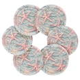 thumbnail image 2 of Haosy Set of 6 Drink Woven Coaster with Holder Heat Resistant Non-Slip Bar Coasters 4 Inches Pastel Starfish Corals, 2 of 7