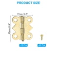 thumbnail image 2 of Bisagras pequeñas para joyeros Uxcell de 3/4 pulgadas, paquete de 10 bisagras en forma de mariposa de 90 grados para joyeros con 40 tornillos, doradas, 2 of 7