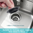 thumbnail image 6 of Bathtub Stopper with Chain, Kitchen Universal Sink Drain Plug, Bathroom Rubber Bath Tub Drain Cover Stopper, Fit 42 mm to 45 mm Drain for Home Bathroom Kitchen Chain 3.9 Inch, 6 of 9