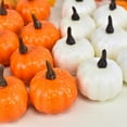 thumbnail image 6 of 12 Pcs Mini Artificial Pumpkins - Foam, Realistic, Orange/White, 6x6.5cm, for Halloween/Thanksgiving Decor, DIY Crafts, 6 of 6