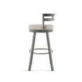 thumbnail image 3 of Amisco Render 30 In. Swivel Bar Stool - Cream Faux Leather / Metallic Grey Metal, 3 of 9
