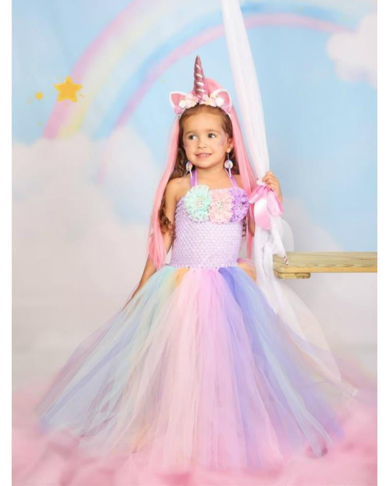 Party Infant Girls Unicorn Dress Holiday Rainbow Unicorn  Princess Costume 