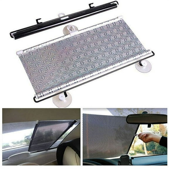 Tainini Retractable Windshield Sun Shade for Car, Blocks 99% UV Rays to Keep Your Vehicle Cool, Fits Front Window of Various Models with Suction Cups