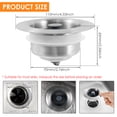thumbnail image 3 of Evjurcn 2Pcs Kitchen Sink Drain Strainer Stainless Steel Sink Strainer Pop Up Sink Stopper Anti-Clogging Sink Basket Strainer Food Catcher 3 in 1 Sink Stopper Strainer for 3.5inch Drain, 3 of 7