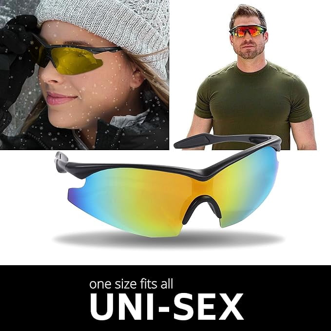 Bell+Howell TACGLASSES One-Size-Fits-All Polarized Sports Sunglasses for Men/Women, Unisex, Military Eyewear As Seen On TV