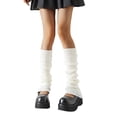 thumbnail image 1 of Fgnfyis Ladies' Solid Color Knit Lace Trim Style Ruched Slouch Socks Fashion Socks for Women White, 1 of 5