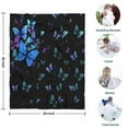 thumbnail image 4 of Black Butterfly Pattern Blanket,Comfortable Soft Flannel Throw Blanket,All Season,Warm Lightweight Blankets for Sofa Bed Couch Living Room Chair,30"x40", 4 of 4