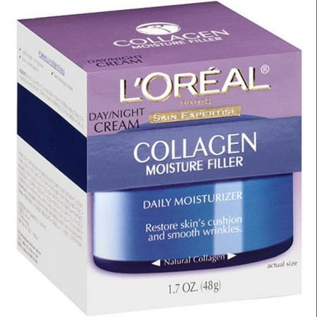 L'Oreal Paris peau Expertise collagène humidité Filler Hydratant quotidien Jour / Nuit Crème 1,7 oz (Pack de 4)