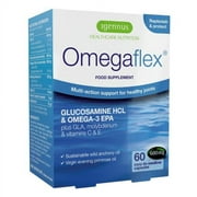 Omegaflex Glucosamine with High Strength Fish Oil, Virgin Evening Primrose Oil, Vitamin C & E, Joint Health Support, with Omega-3 & 6, 70% Concentration High EPA Fish Oil, 60 Softgels