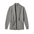 thumbnail image 5 of MXALUOB Men's Cardigan Sweaters Shawl Collar Open Front Long Sleeve Winter Sweater Solid Color Regular Fit Fashion Outerwear for Daily Wear, 5 of 6