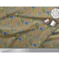 thumbnail image 3 of Soimoi Velvet Fabric Leaves & Aster Floral Print Fabric by Yard 58 Inch Wide, 3 of 3