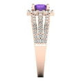 thumbnail image 3 of 1.76 ct round cut purple natural amethyst 14k rose gold halo Bridal Wedding Engagement Promise Anniversary Ring for Women size 10.25, 3 of 7