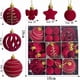 thumbnail image 1 of Juego de 27 bolas navideñas de terciopelo flocado | Adornos colgantes de plástico marrón para árbol | Decoración navideña duradera y resistente a la decoloración para árboles, puertas, paredes,, 1 of 1