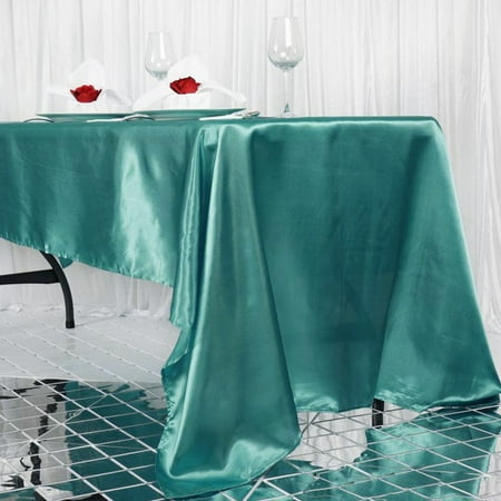 

Efavormart 60 x126 Turquoise Satin Rectangular Tablecloth