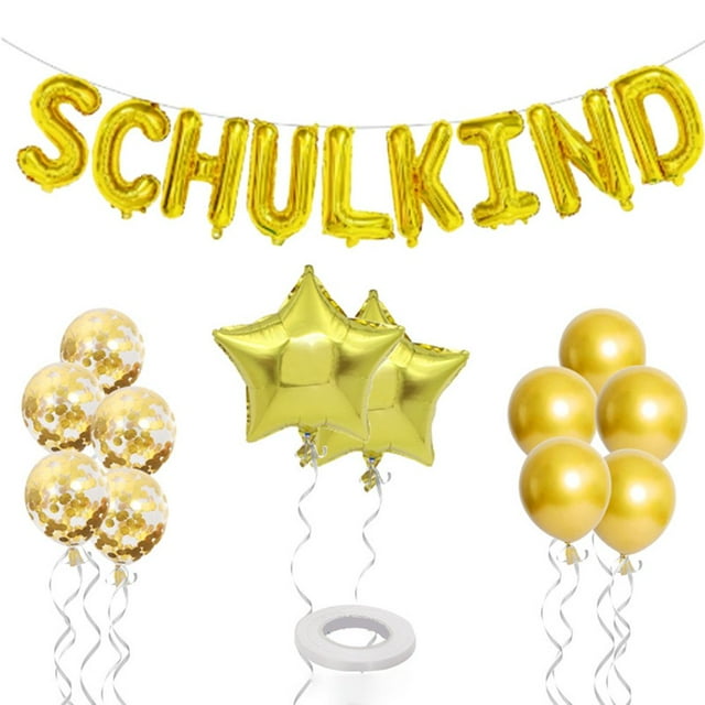 Star Shape Sequins Decor Balloon Kit with Ribbon School Opening Ceremony Decorative Balloons Set Party Supplies
