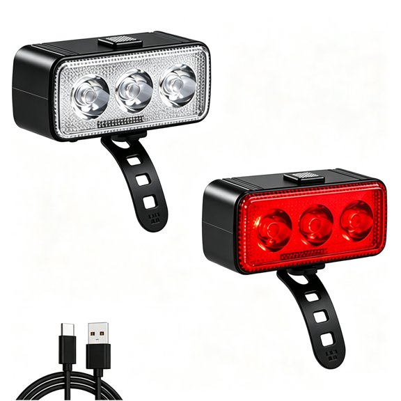 Bike Light Kit – LED Bicycle Light Set | Headlights Taillights, Rechargeable, IPX4 Waterproof, Multi-Mode for All Riders