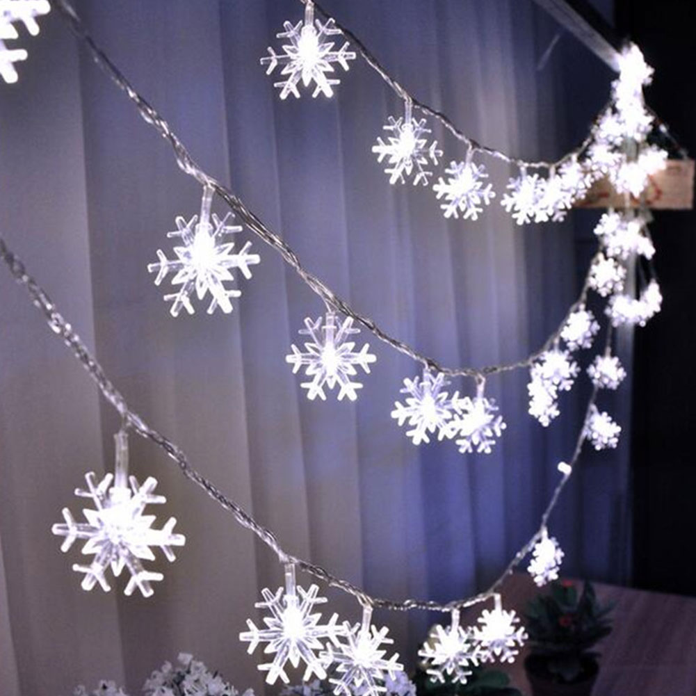 Christmas LED Snowflake Curtain Christmas Lights, Warm White 1.2m
