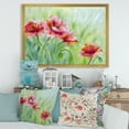 thumbnail image 3 of Designart 'Red Blossoming Poppies Over Wild Green II' Traditional Framed Art Print, 3 of 4