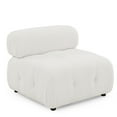 thumbnail image 7 of Williamspace 93" Modular Sectional Sofa L Shaped Couch Button Tufted Sofa with Reversible Ottoman, DIY Combination Velvet Sofa for Living Room Bedroom Apartment, White, 7 of 7